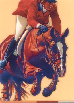 Featured is an equestrian-themed postcard image ... a souvenir of the Centennial Olympic Games' Hunter/Jumper Events.  The original unused card is for sale in The unltd.com Store.